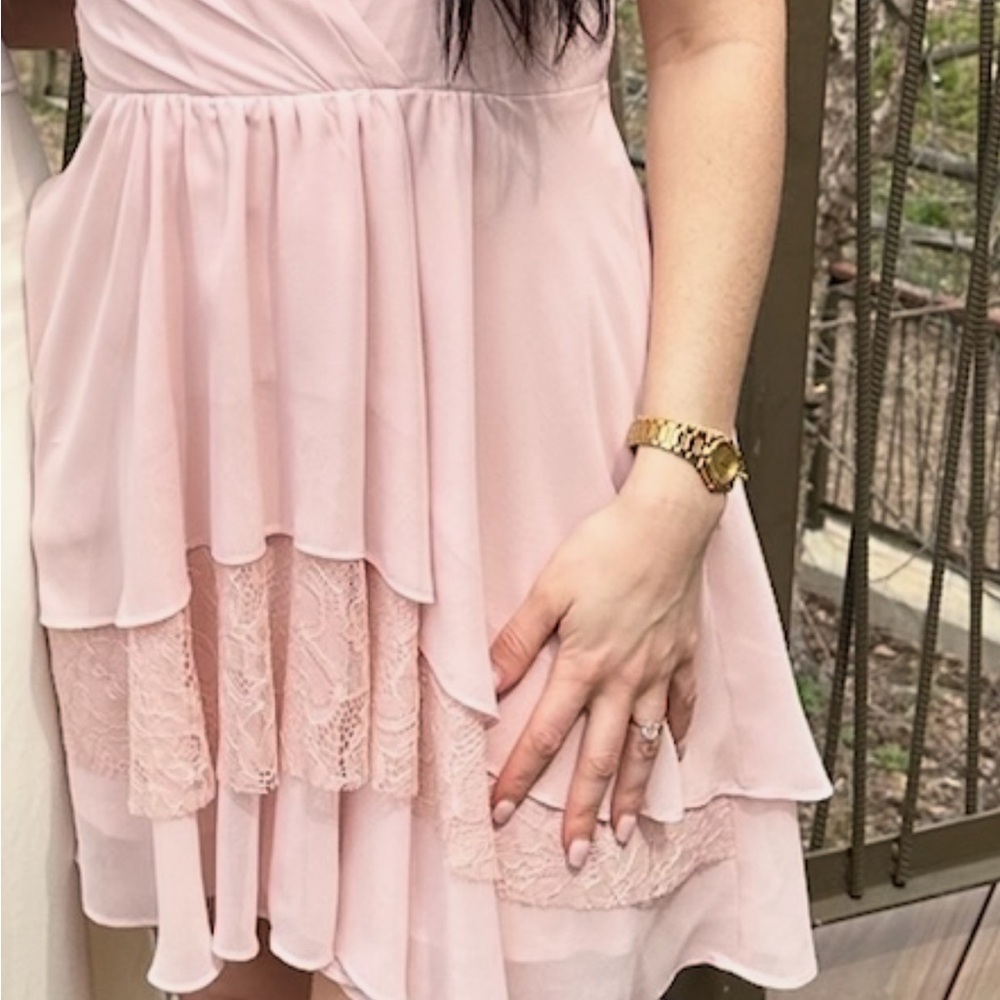 bcbg • women’s layered pink dress size 2